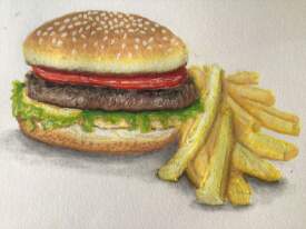 Burger and fries 
