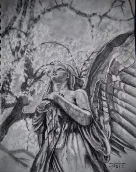 Angel sculpture drawing #3