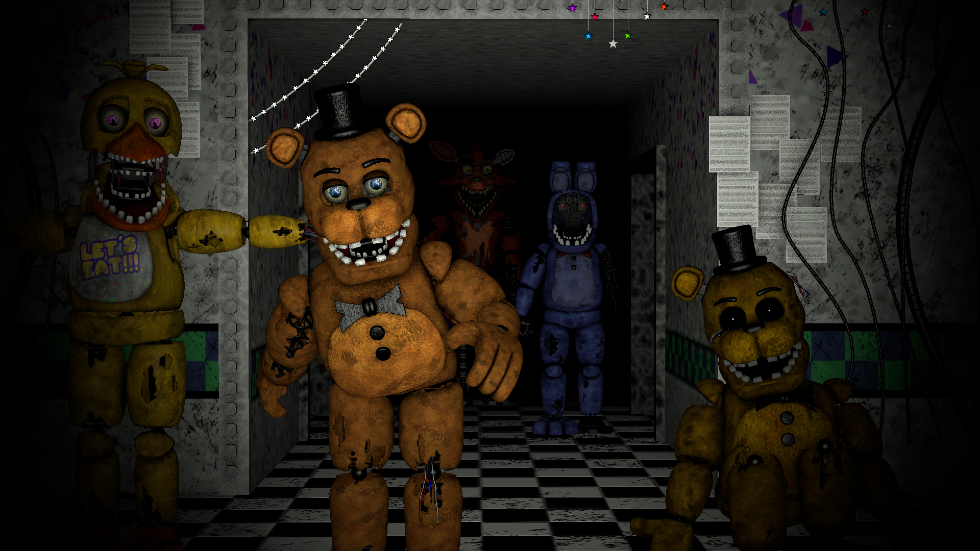 Fnaf 2 withered animatronics by UnTipObisnuit