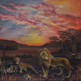 Lion family / Landscape 