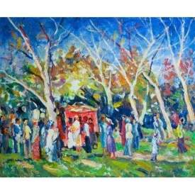Impressionist Painting *Festival* Signed, V.Barhatkov !