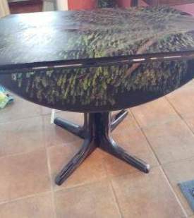Black drop leaf Tree Table- pic 2