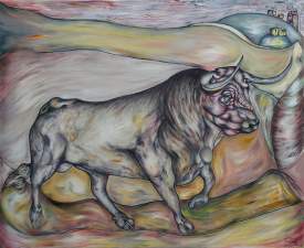 Cubist Rope El Bravo. Oil on canvas.