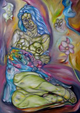 Cubist Rope Francisca La Fresca. Oil on canvas. Size 54''x 38''