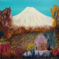 Mount Fuji oil on canvas
