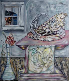 Cubist Rope New York, still life (9/11) Oil on canvas 114cm x 97.5cm