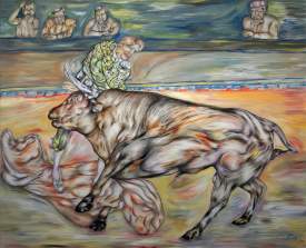 Cubist Rope Ojo Por Ojo Diente Por Diente  (An act of animal cruelty) Oil on canvas