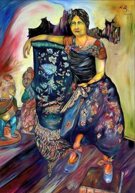 Portrait of Olga Stepanovna Khokhlova . Oil on canvas 54’’x 38’’