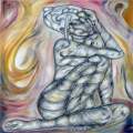 Cubist Rope Posing oil on canvas  
