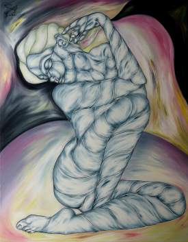 Cubist Rope Posing oil on canvas 