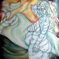 Cubist Rope Pregnant Woman oil on canvas 