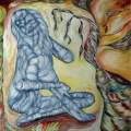 Cubist Rope Seated Nude oil on canvas 101.5cm x 85cm