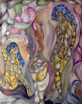 Cubist Rope Nude Females oil on canvas 45.5’’x 36’’