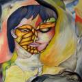 Cubist Rope Woman in Sorrow oil on canvas 30’’x 24’’