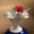 Ruffled hobnail vase