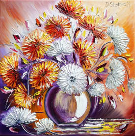 Flowers painting, Oil painting by Daniela Stoykova 