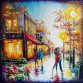 Oil painting -  Romantic fall kiss by Daniela Stoykova