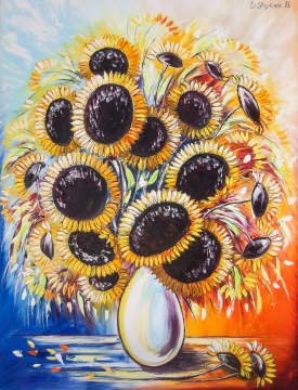 Oil painting  Sunflowers -  by Daniela Stoykova