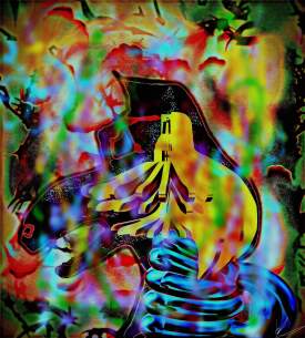 Shadowgraphic Dog Having a Bad Acid Trip