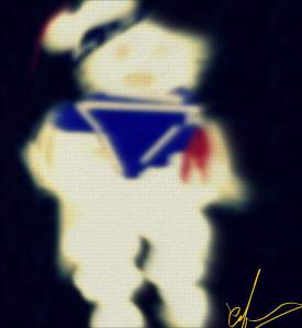 The Stay-Puft Marshmallow Man Moonwalking