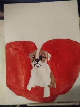 Bulldog acrylic painting 