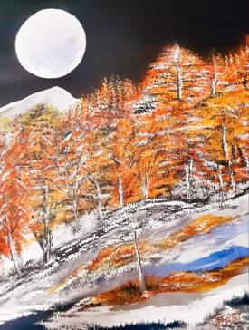 Moonlit Snowy Fall