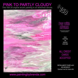 PINK TO PARTLY CLOUDS PAINTING FOR SALE