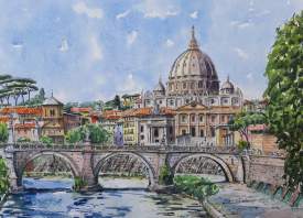 Rome - Tiber and Basilica St. Peter