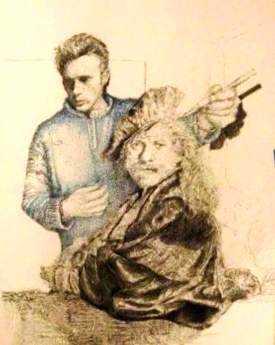 James Dean drawing Rembrandt  version #1