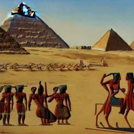 Ancient Egypt life scene, Giza plateau