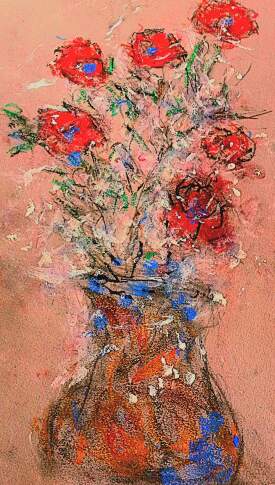 Poppies in Gift Vase