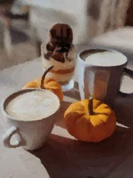 Still Life with Pumkins and Coffee