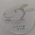 Cutie dog / faces on the wall