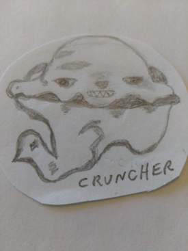Cruncher / faces on the wall