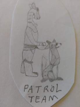 Patrol team / faces on the wall