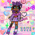 Cute cat internet gamer girl drawing/Gaby Sparkle 