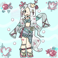 Ocean themed,  girl drawing 