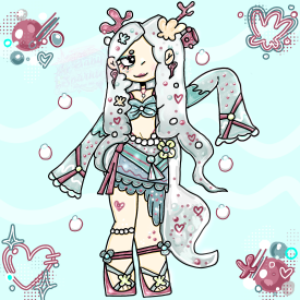 Ocean themed,  girl drawing 