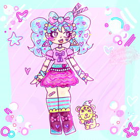  Cute pastel themed,  girl drawing 
