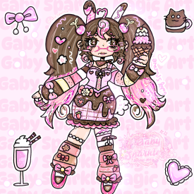 Neapolitan ice cream themed girl drawing 🤍🩷🤎