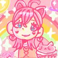 Cute pastel, neon rainbow girl drawing/Gaby Sparkle 