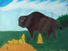 Buffalo and prairie dogs