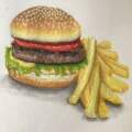 Burger and fries 