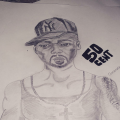 50 cent pencil sketch 