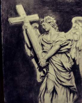 Roman angel sculpture drawing