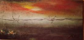 barbed wire... oil painting