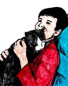 Boy and Cat