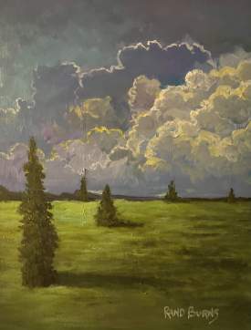 Cloud Bank And Cypresses 