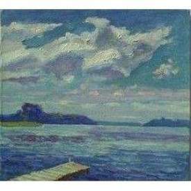 Impressionist Painting *White Clouds* Signed V. Barhatkov !