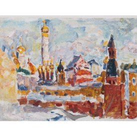 Impressionist Painting Moskow, Kremlin* Signed, V.Barhatkov !